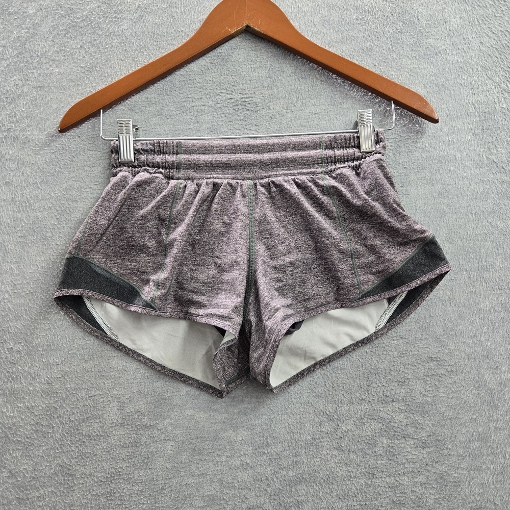 Lululemon Women Shorts 2 Purple Hotty Hot Shorts II Running Logo 3" Inseam